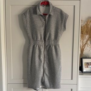 Kyodan Womens Short Sleeve Solid Scuba Zippered Dress